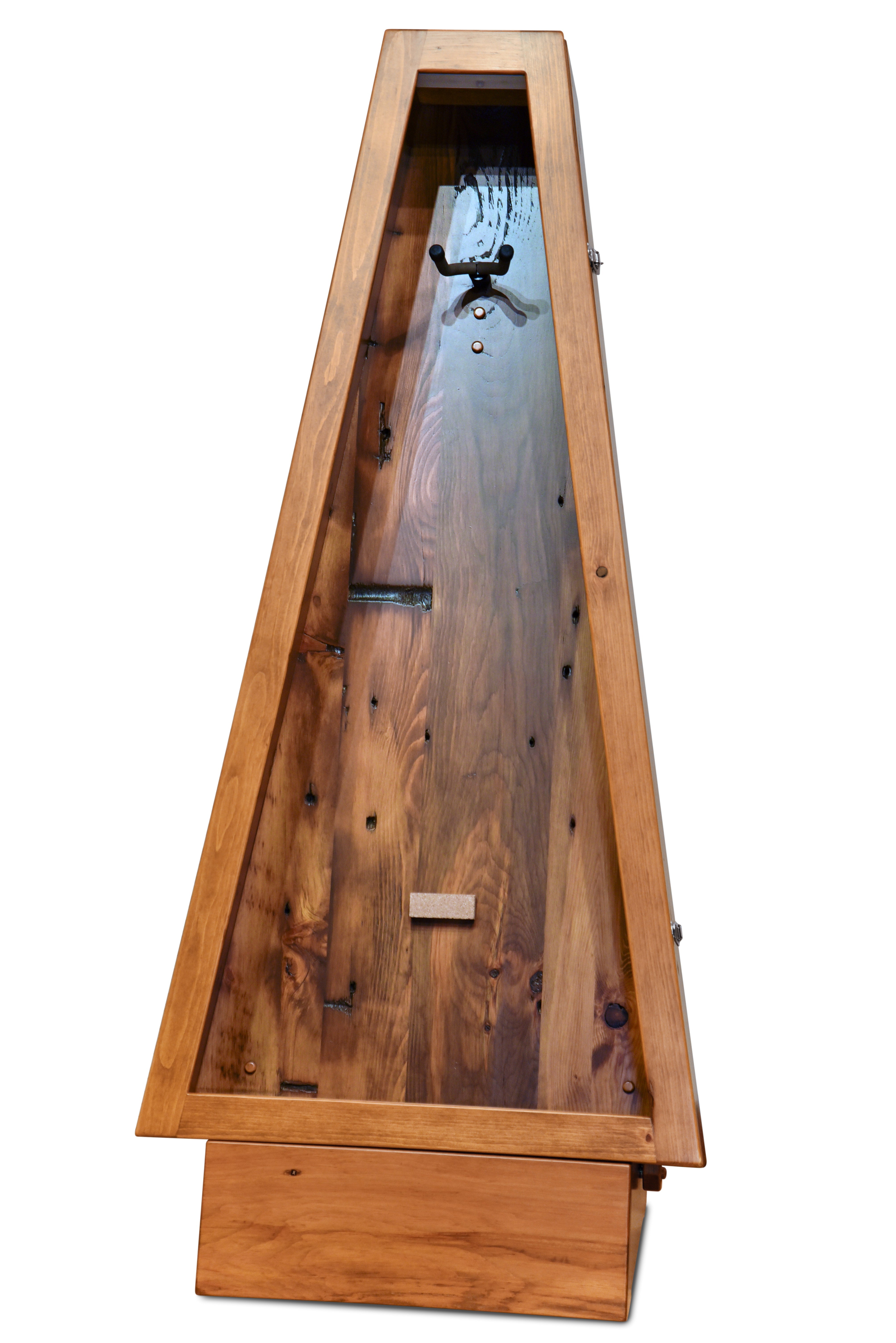 ClimaStand Triangle Humidor with Base - 300 Year Old Reclaimed Wood with Sealy Stain