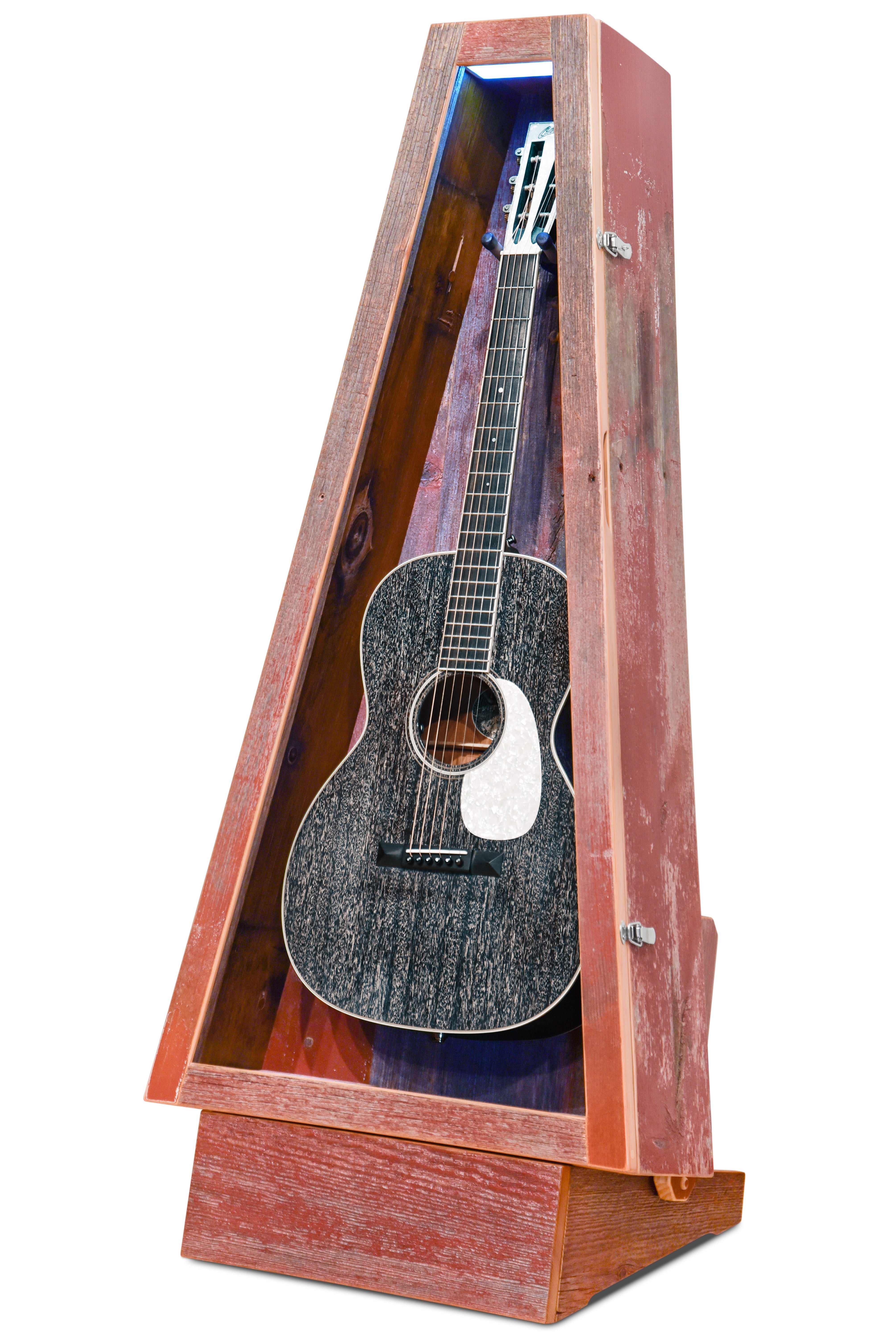 ClimaStand Triangle Humidor with Base - Reclaimed Barnwood (Red)