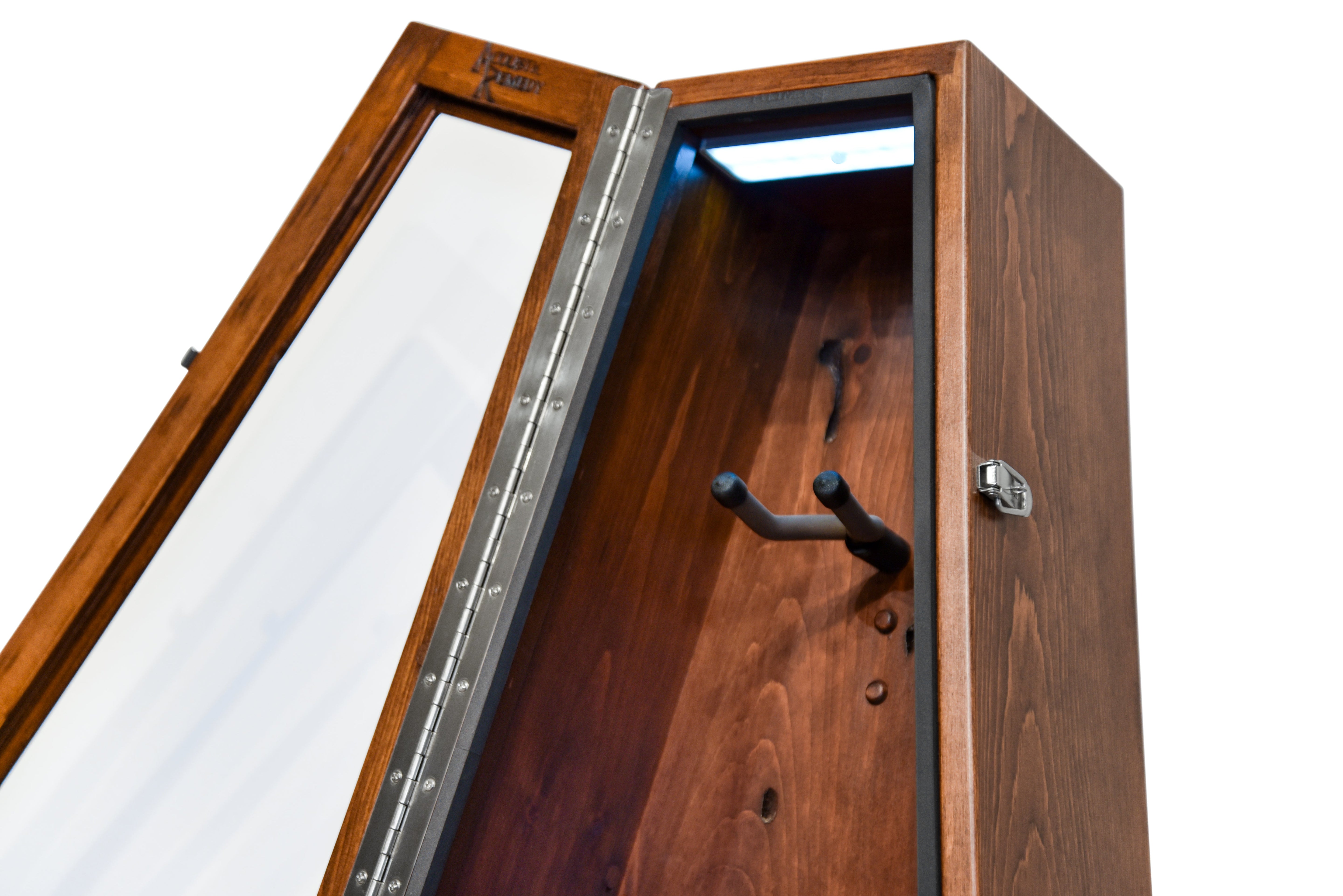 ClimaStand Triangle Humidor with Base - 300 Year Old Reclaimed Wood with Boston Stain