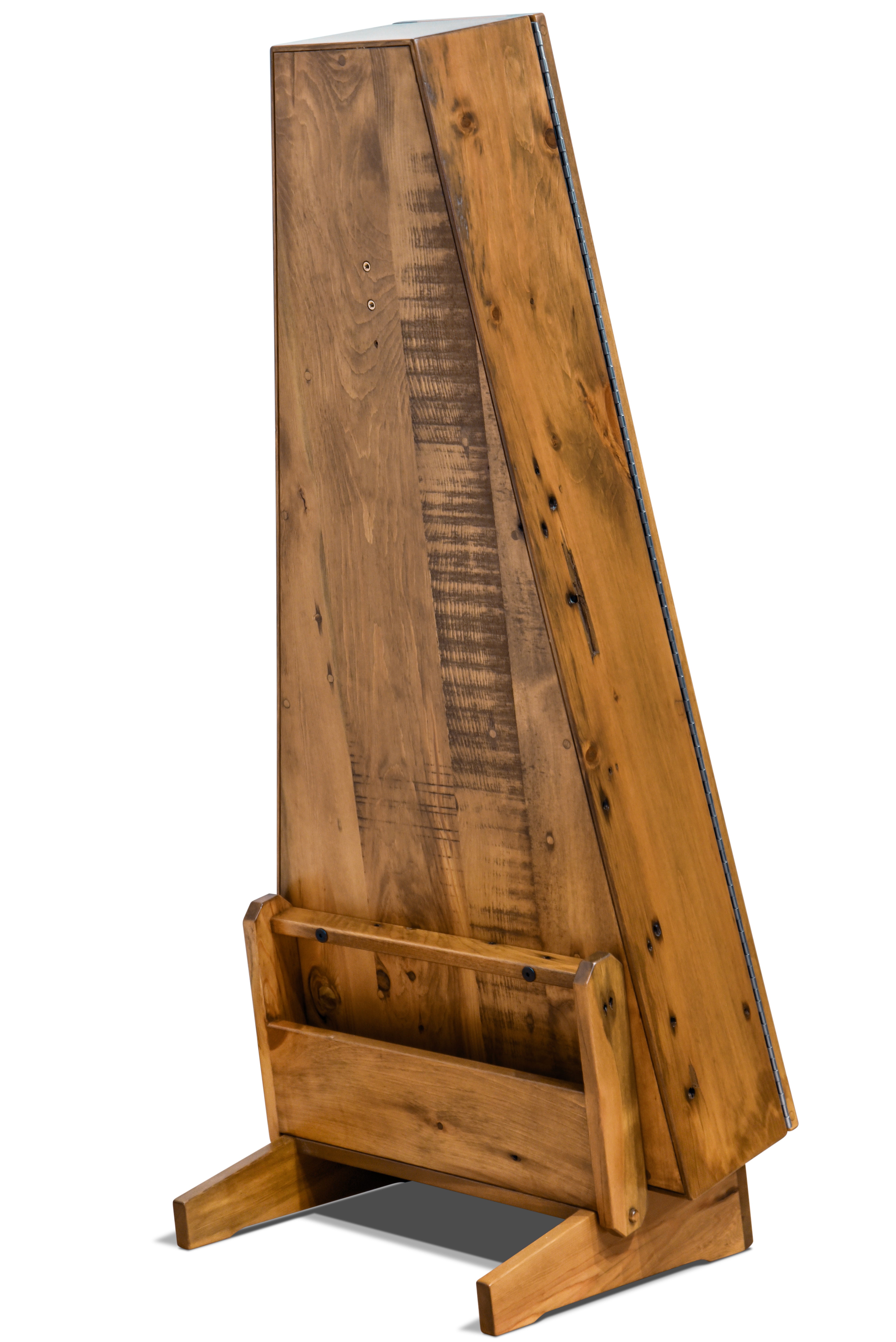 ClimaStand Triangle Humidor with Base - 300 Year Old Reclaimed Wood with Sealy Stain