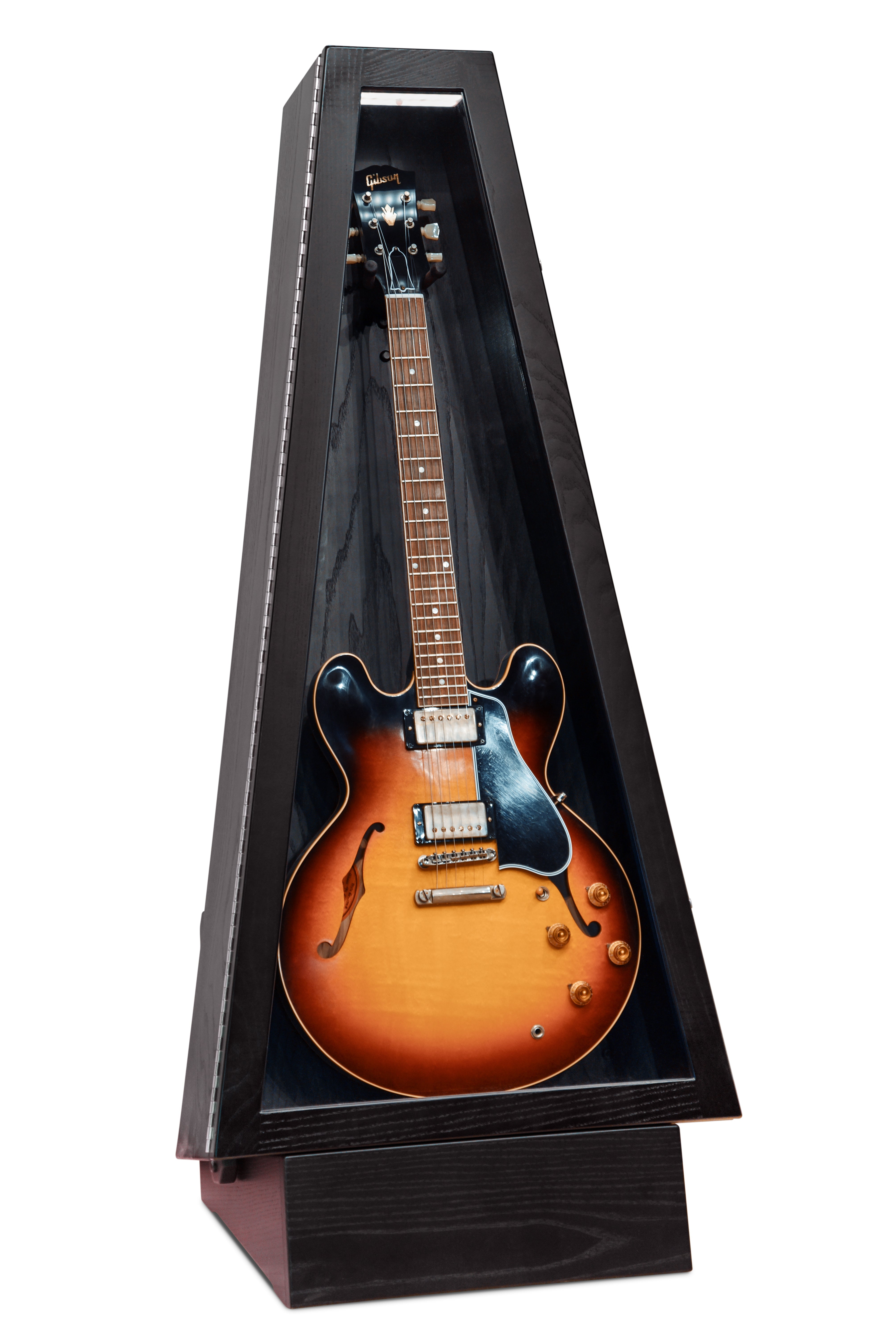 ClimaStand Triangle Humidor with Base - Northern White Ash with Piano Black