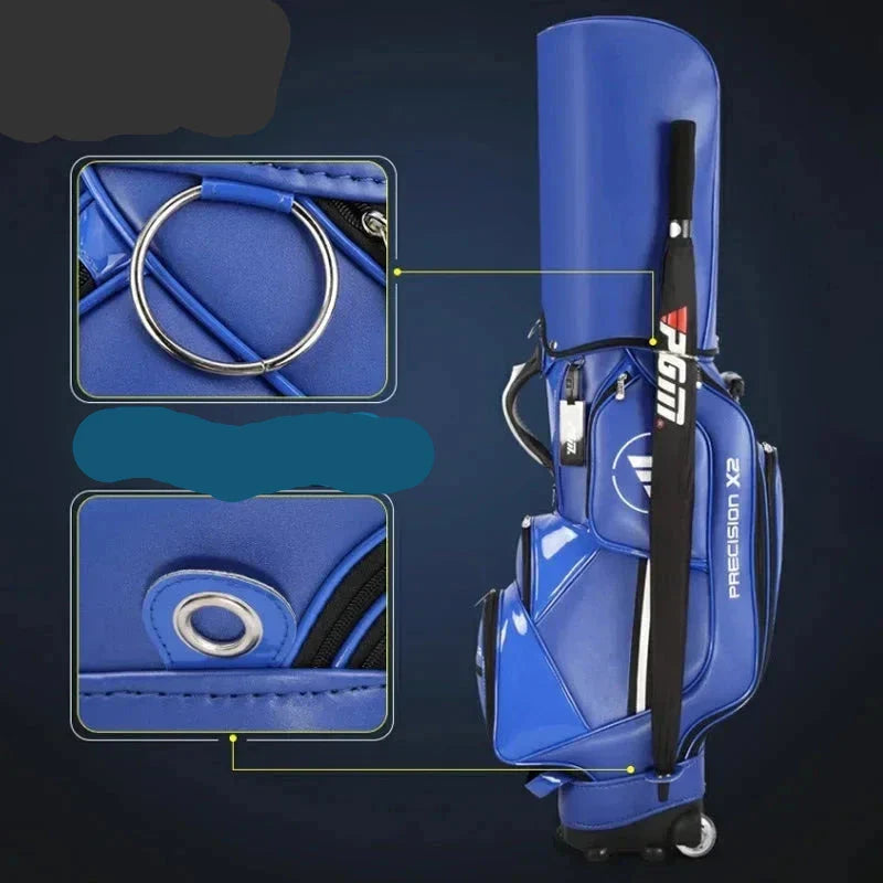 All in One Golf Package: Waterproof PU Stand Bag with Wheel