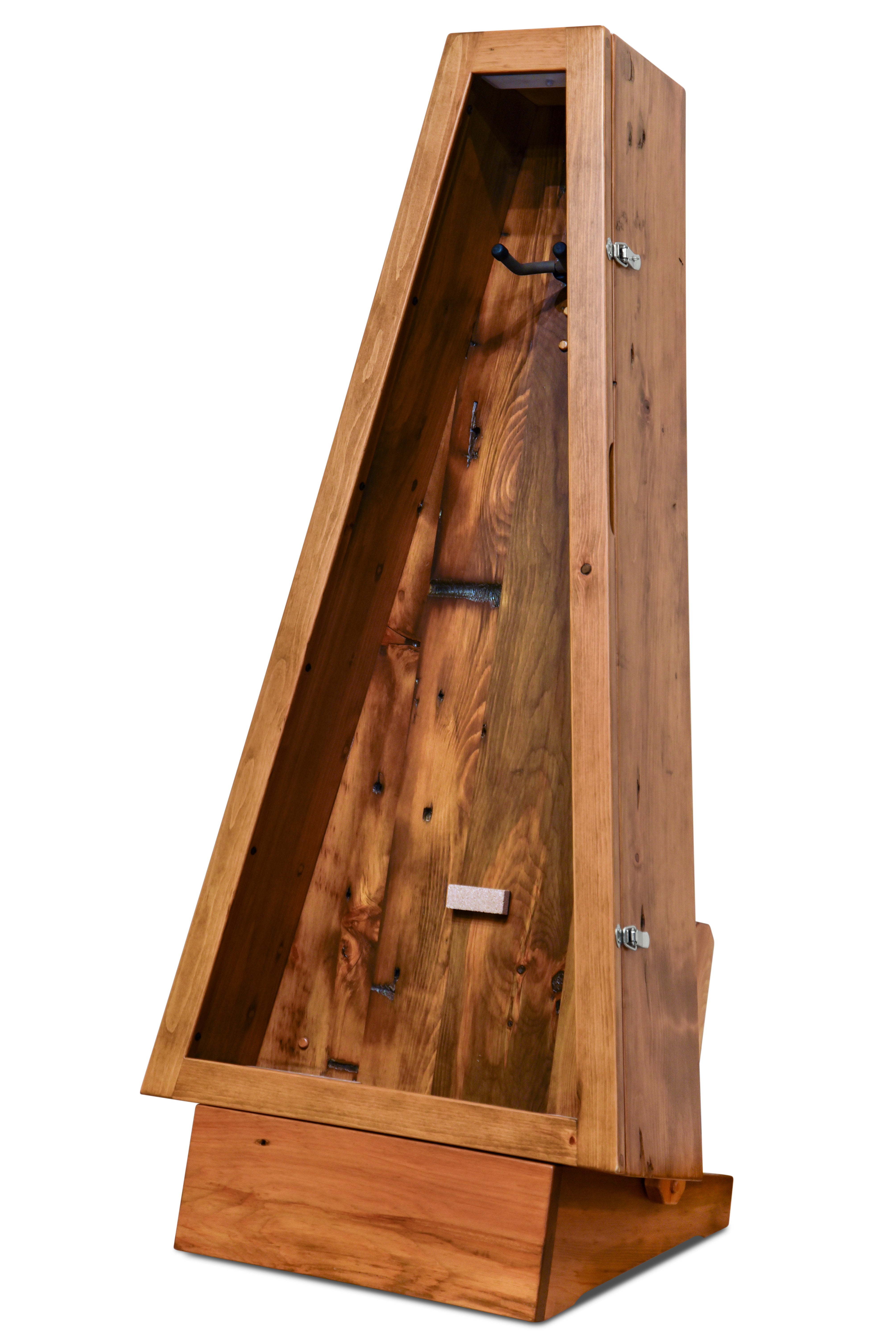 ClimaStand Triangle Humidor with Base - 300 Year Old Reclaimed Wood with Sealy Stain
