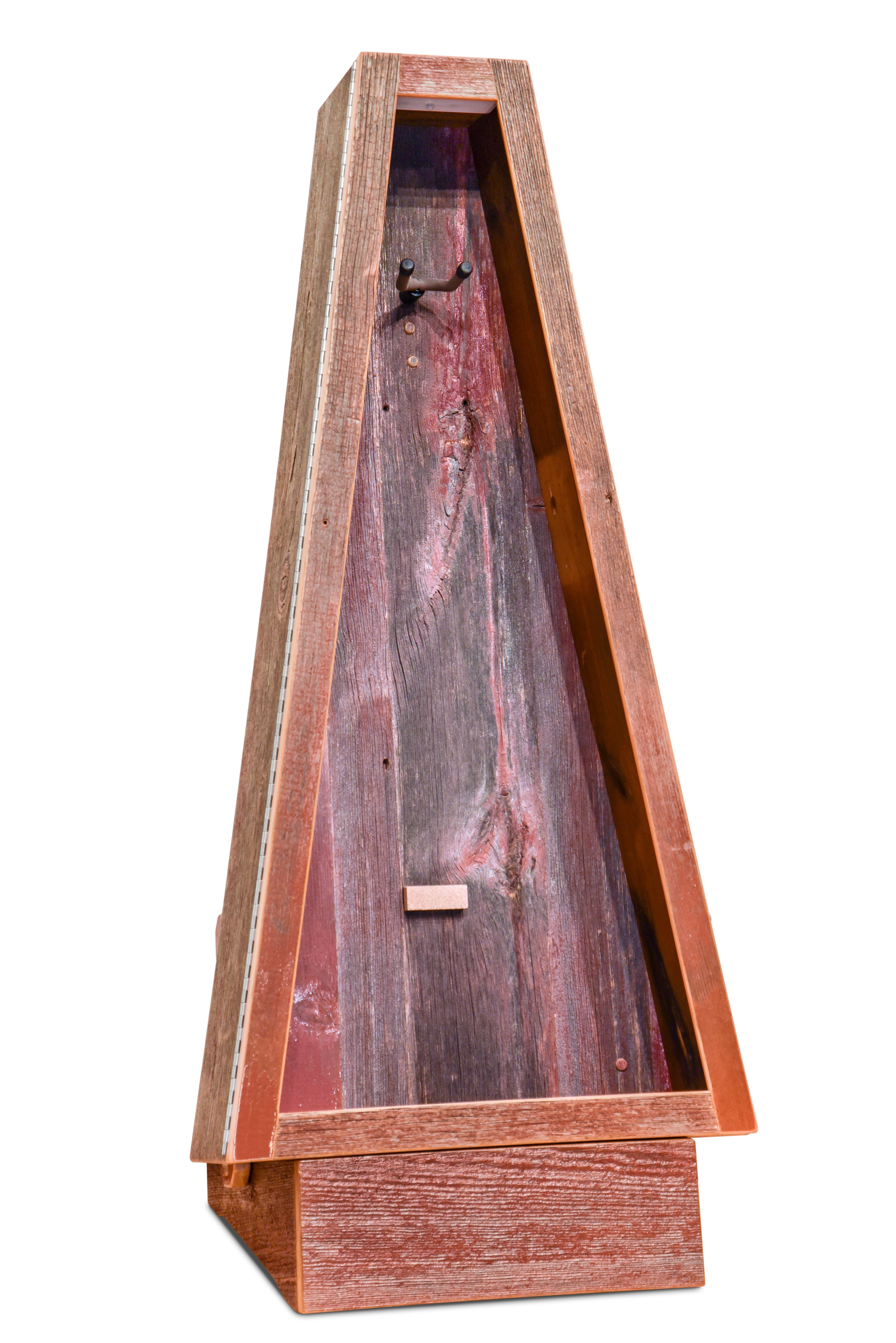 ClimaStand Triangle Humidor with Base - Reclaimed Barnwood (Red)