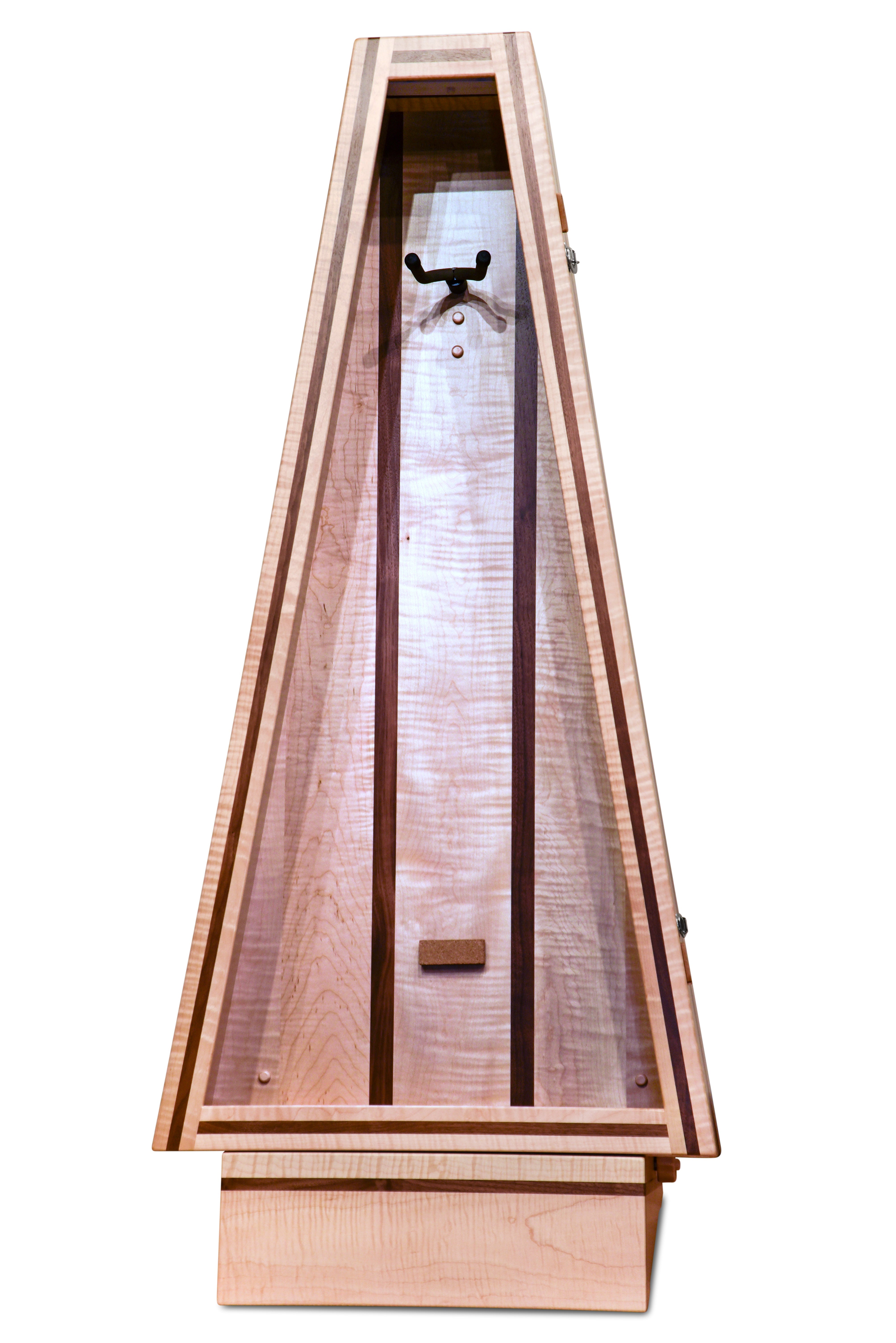 ClimaStand Triangle Humidor with Base - Flamed Maple with Walnut