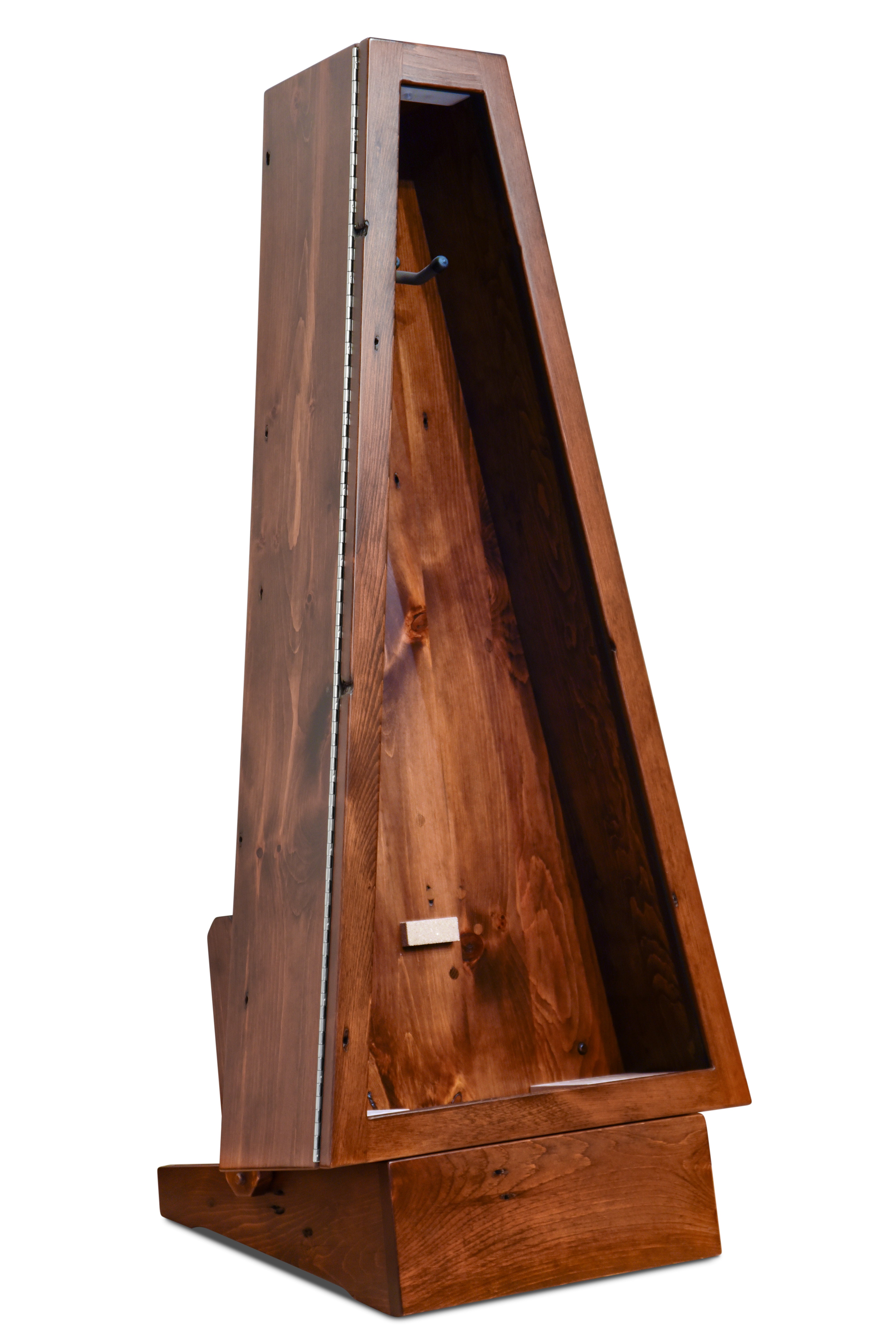 ClimaStand Triangle Humidor with Base - 300 Year Old Reclaimed Wood with Boston Stain