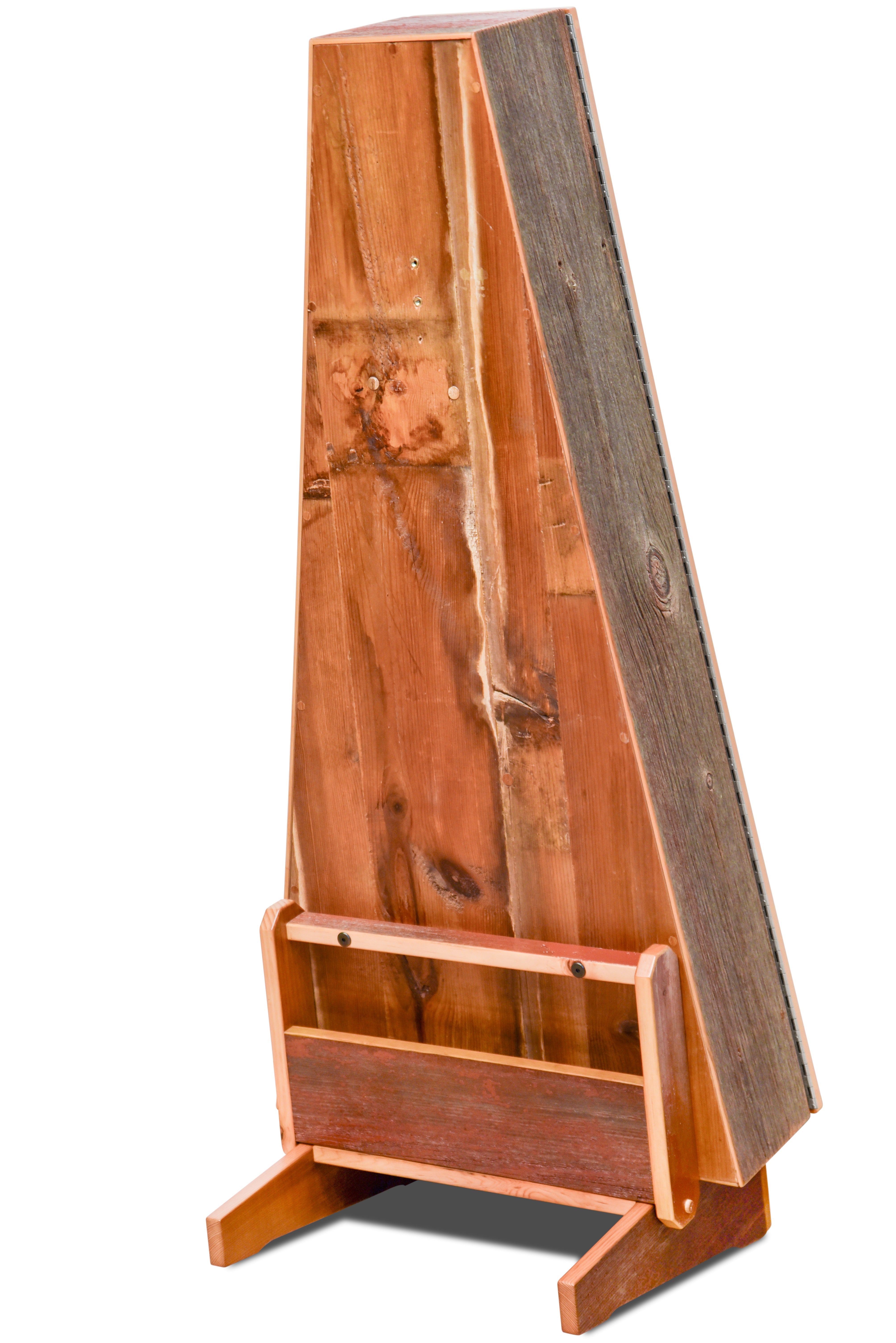 ClimaStand Triangle Humidor with Base - Reclaimed Barnwood (Red)