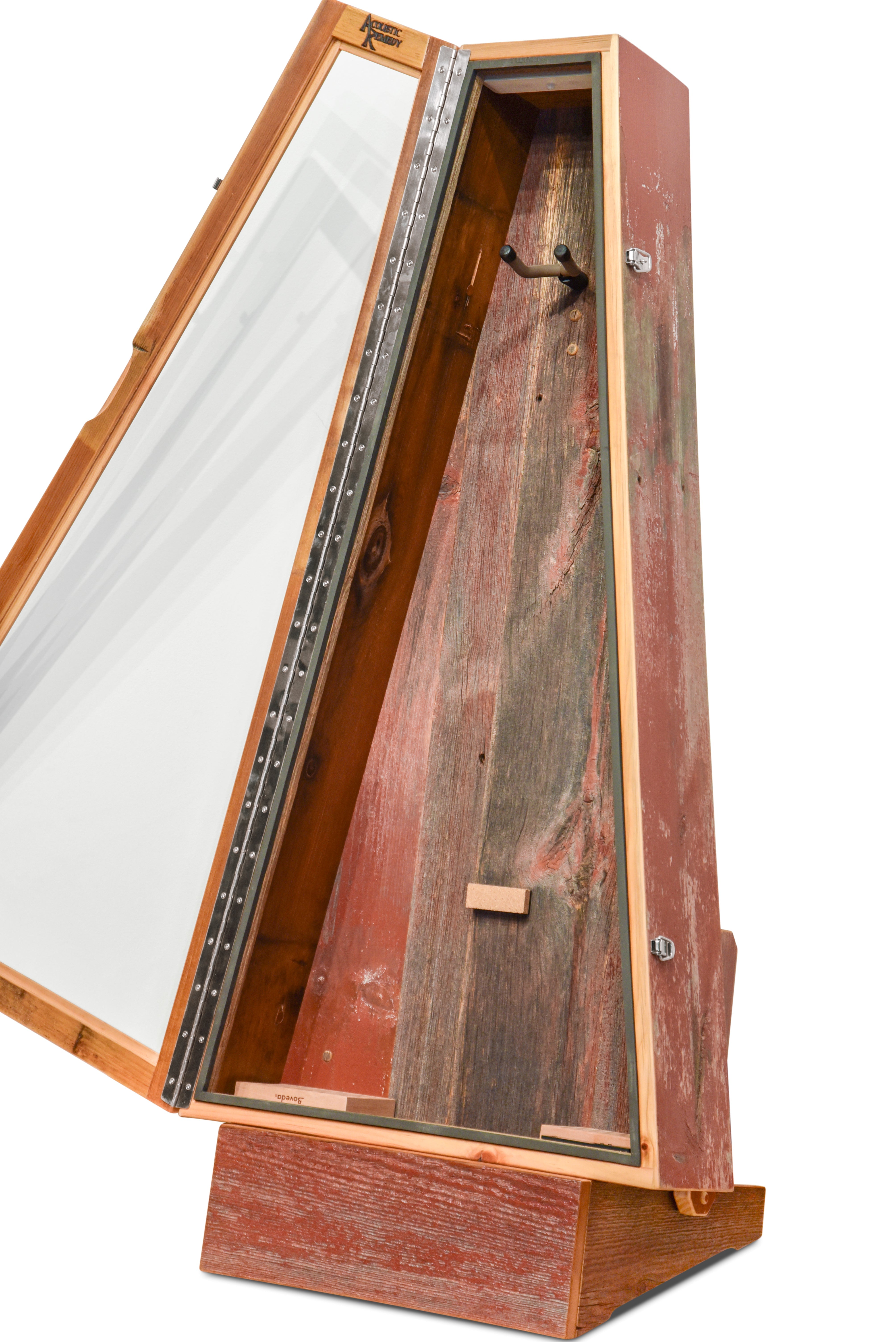 ClimaStand Triangle Humidor with Base - Reclaimed Barnwood (Red)