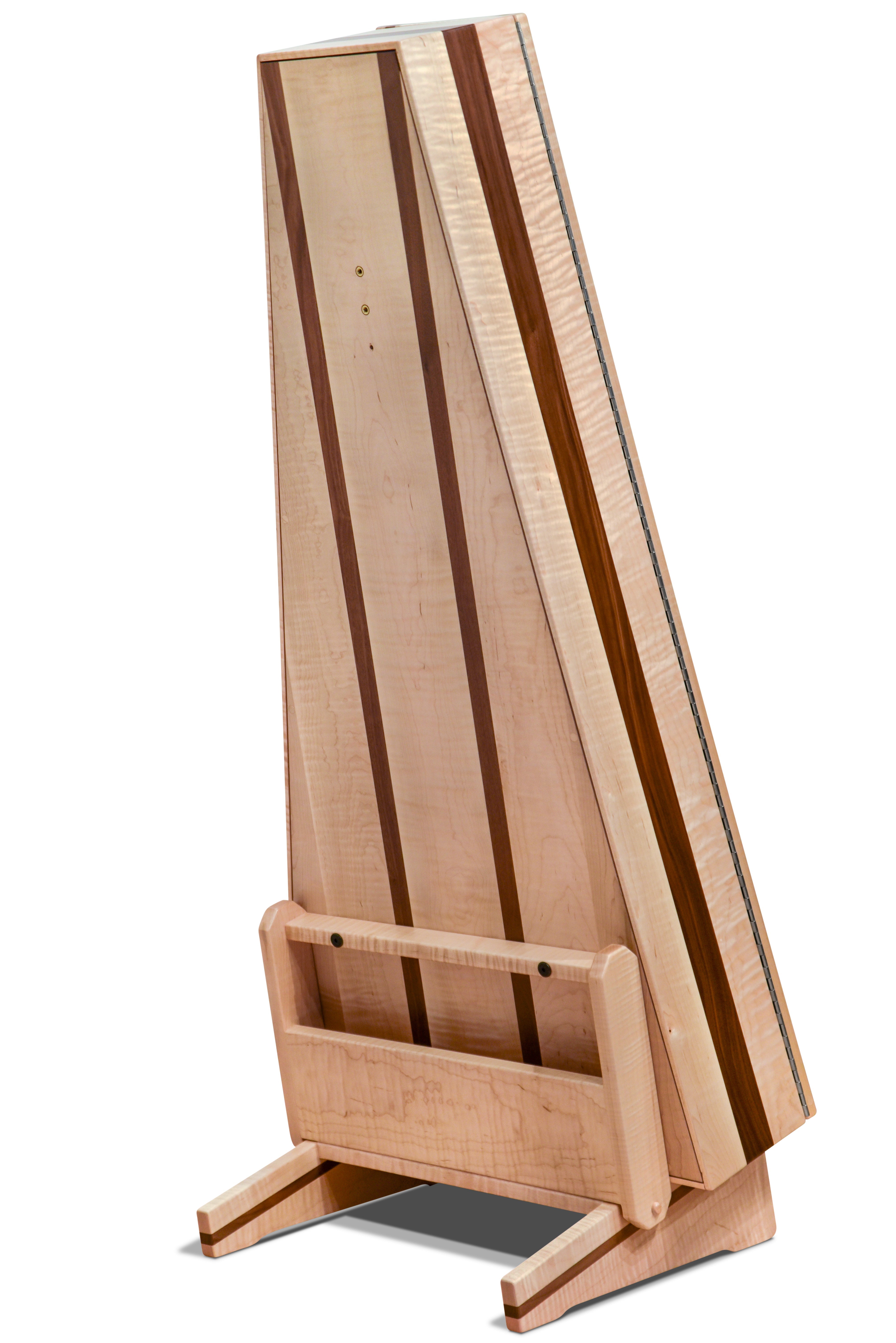 ClimaStand Triangle Humidor with Base - Flamed Maple with Walnut