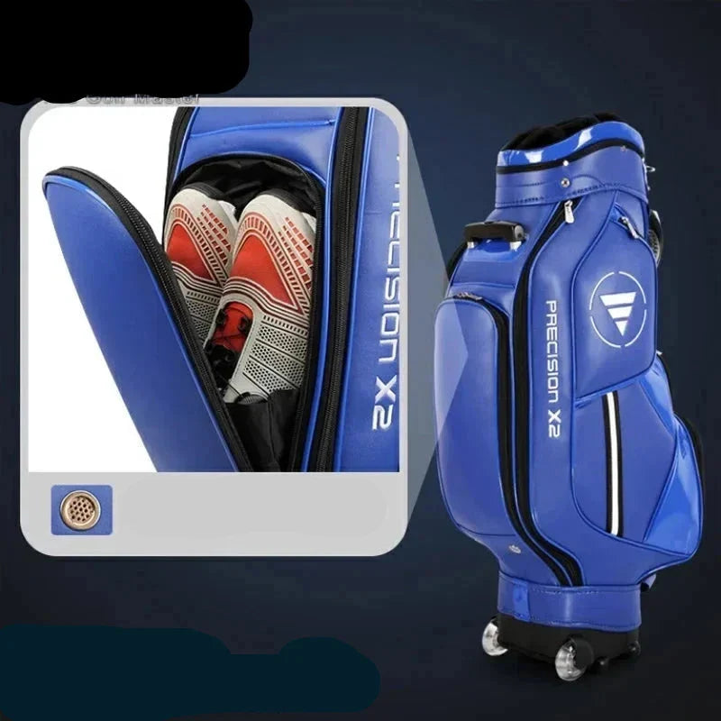 All in One Golf Package: Waterproof PU Stand Bag with Wheel